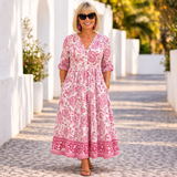 Ela | Rochie Elegantă cu Imprimeu Floral