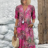 Veronica |  Rochie Midi Vibrantă